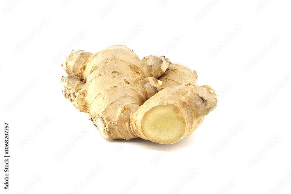 Fresh ginger root isolated on white background Fresh ginger root isolated on white background
