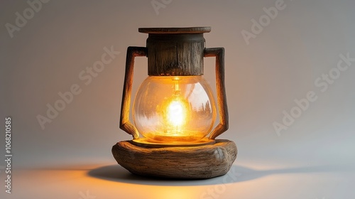 Wooden Lantern with Warm Light