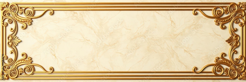Golden ornate frame with intricate detailing on a luxurious marble background, premium, classic, art Golden ornate frame with intricate detailing on a luxurious marble background, premium, classic, art