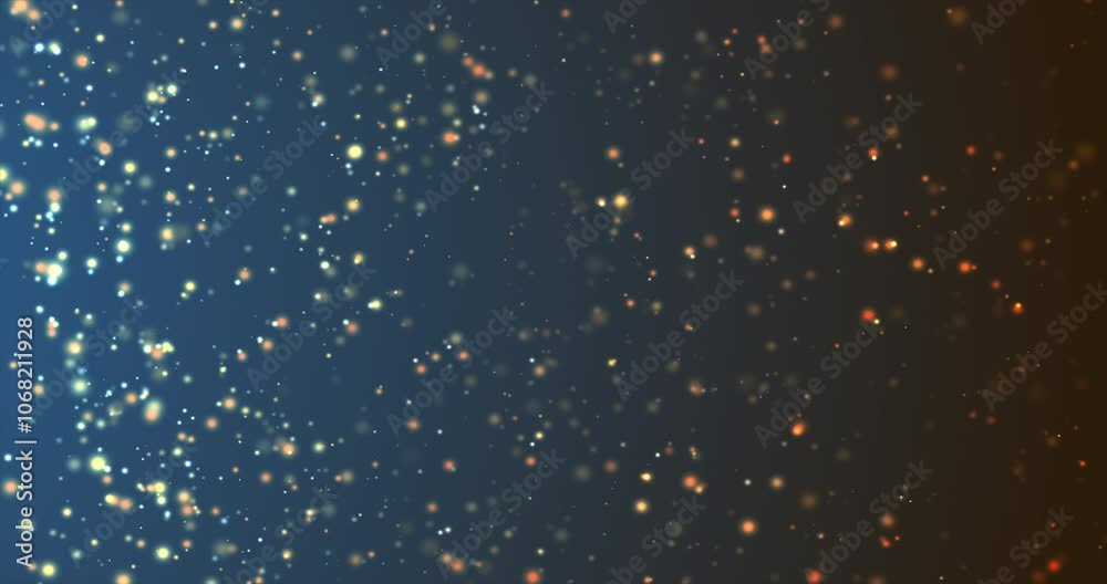 Subtle dust glittering shiny particles flying randomly in air bg 4K. Atmospheric overlay video. Dust embers moving. Glamours luxury Christmas falling festive celebration season beginning clip. 
