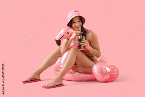Young pretty woman in hat a...
