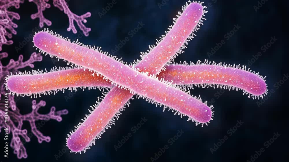 This is a close-up of a bacterial cell with multiple flagella This is a close-up of a bacterial cell with multiple flagella