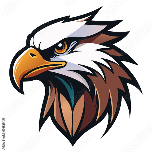 Illustration of a majestic eagle head