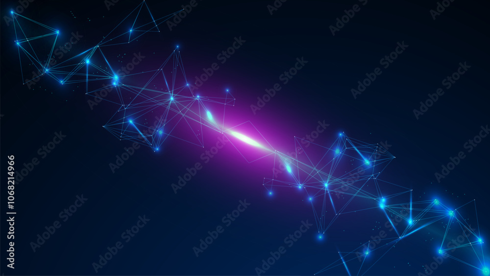 Abstract technology quantum background. Science and futuristic molecule. Blue plexus glowing light editable Abstract technology quantum background. Science and futuristic molecule. Blue plexus glowing light editable