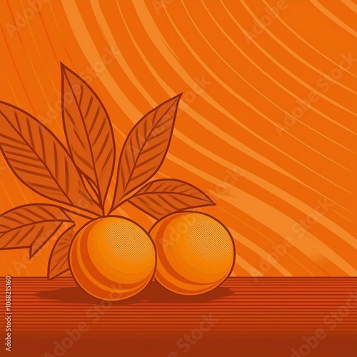 다양한 주황색 패턴의 배경 이미지(Background image with various orange patterns)