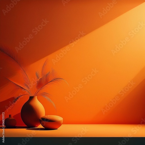다양한 주황색 패턴의 배경 이미지(Background image with various orange patterns)