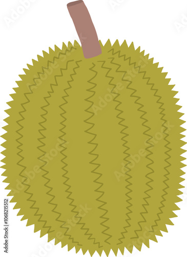 Hand-Drawn of Durian Fruit Illustration