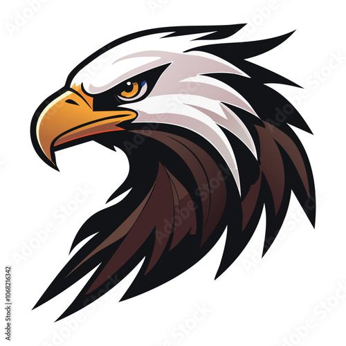 Illustration of a majestic eagle head