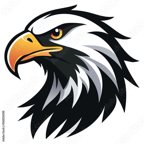 Illustration of a majestic eagle head