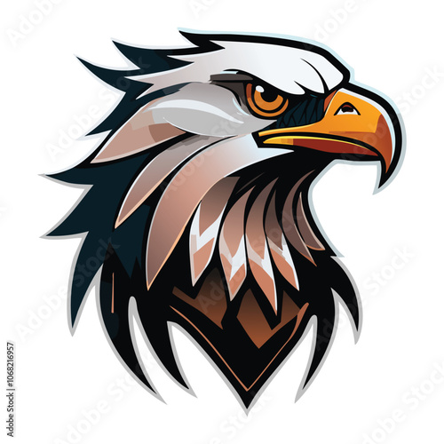 Illustration of a majestic eagle head