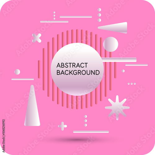 Modern geometric composition of various shapes. Illustration for design. Abstract background in the trend chart. A stylish template for further creativity.