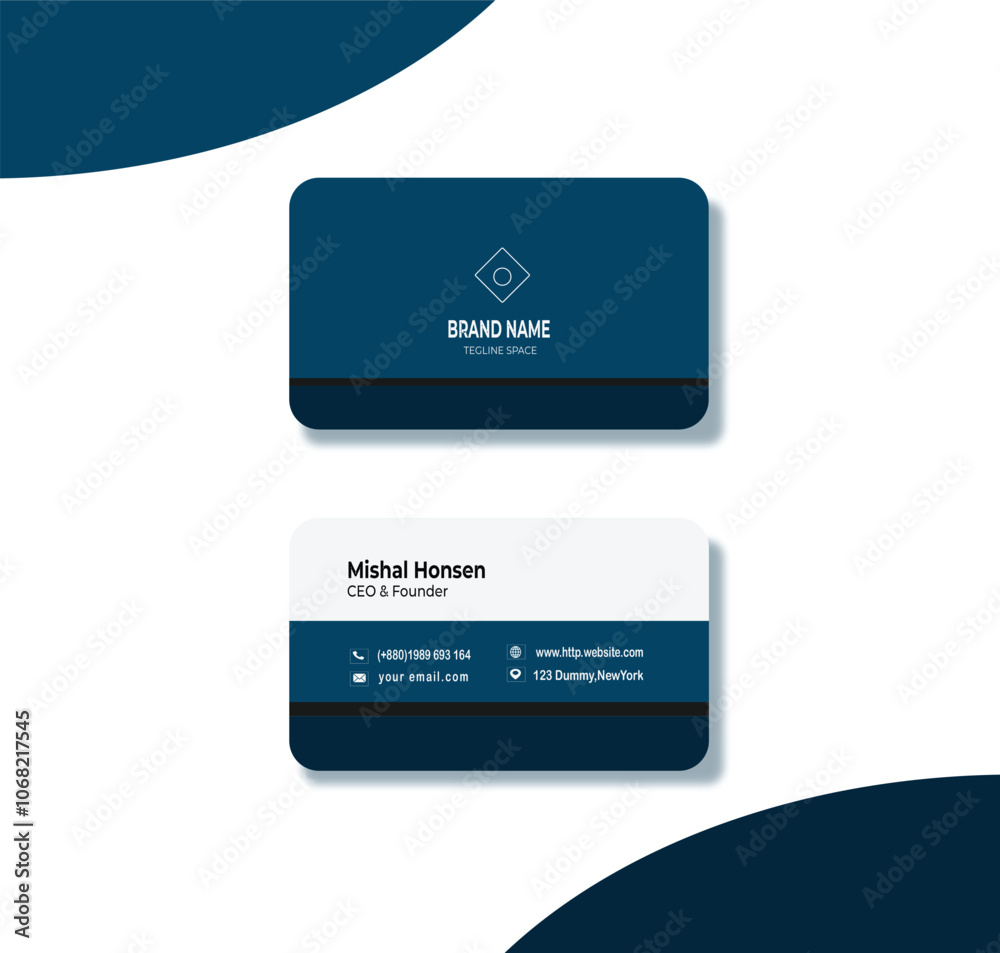 Modern and simple business card design simple and clean.