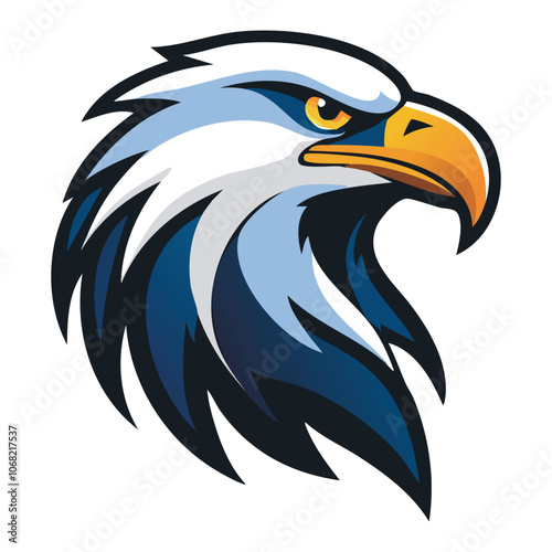 Illustration of a majestic eagle head