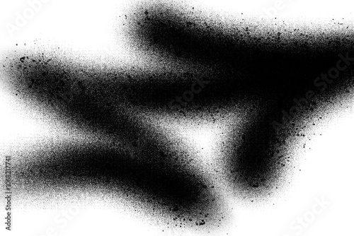 Abstract black spray paint graffiti texture in the white background