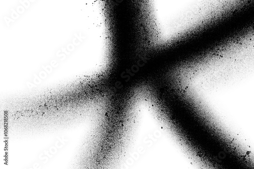 Abstract black spray paint graffiti texture in the white background