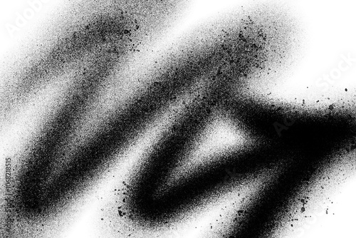 Abstract black spray paint graffiti texture in the white background
