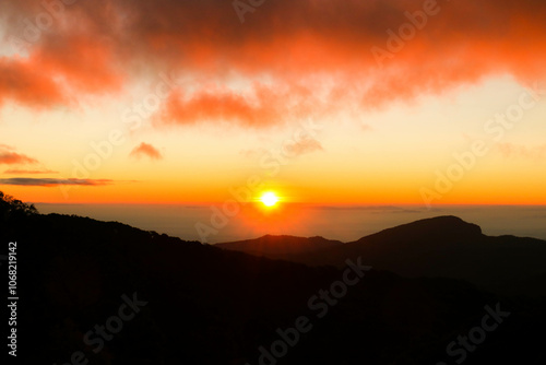 sunset over the mountains