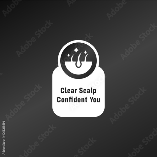 Anti dandruff label or clear scalp label vector. Best Anti dandruff label vector for product packaging design element. Anti dandruff symbol vector for packaging design element.