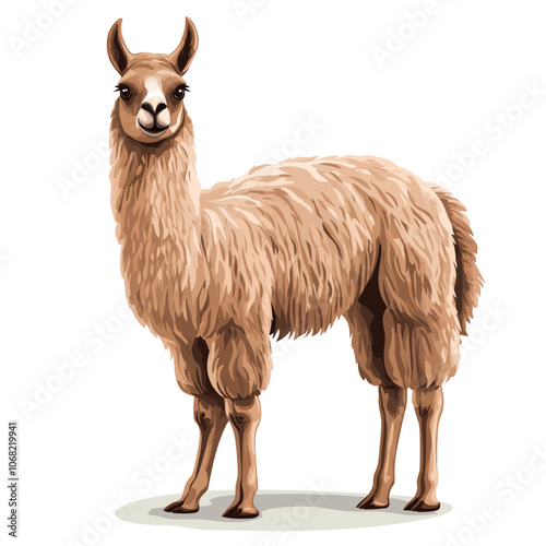 Llama isolated on white background. Vector llama illustration.. 