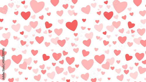 White background illustration with lots of hearts, for Valentine's Day..