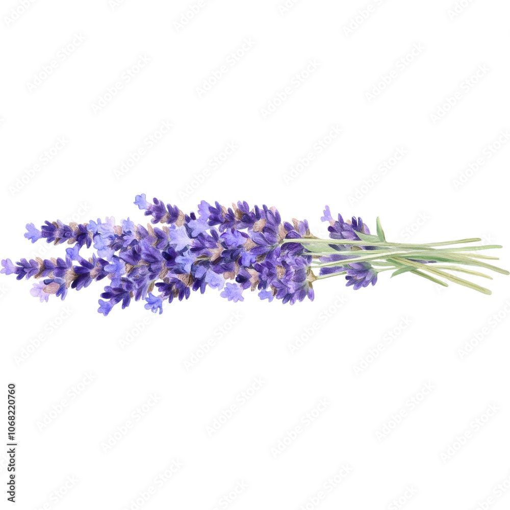 A vibrant bunch of lavender flowers with delicate purple blooms and green stems, symbolizing beauty and tranquility in nature.