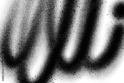 Abstract black spray paint graffiti texture in the white background
