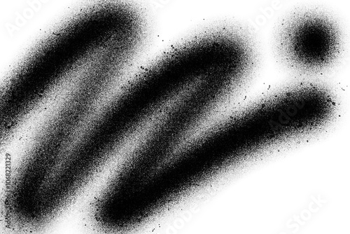 Abstract black spray paint graffiti texture in the white background