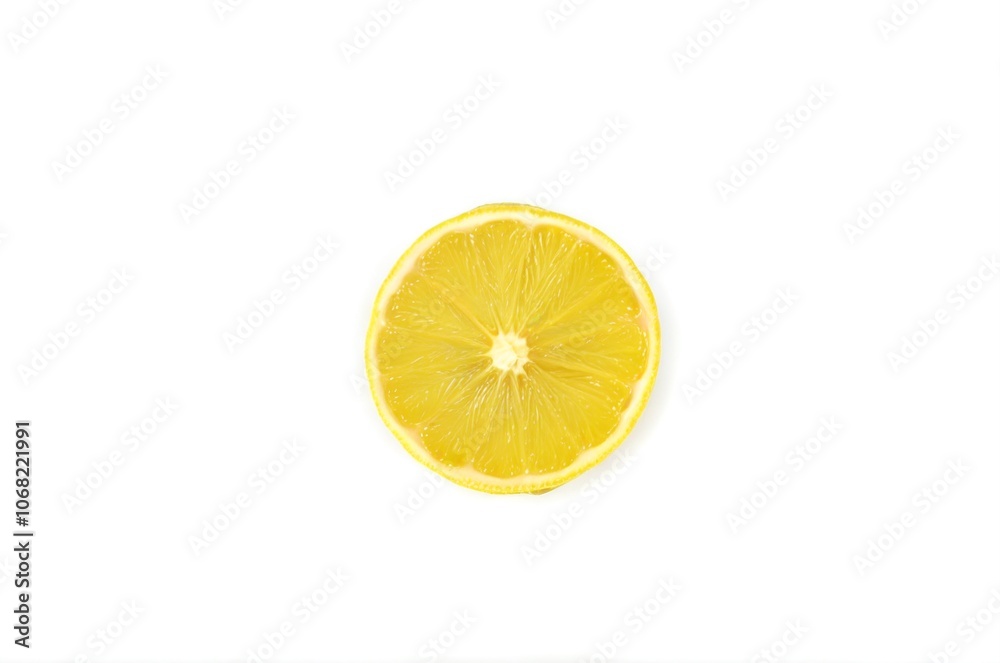 Transparent Citrus Slice: Fresh Lemon on Crisp White Background Transparent Citrus Slice: Fresh Lemon on Crisp White Background