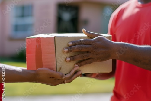 Emphasize couriers closeup service speed, reliability, efficient logistics. Trust their timely delivery, excellent customer service, secure handtohand exchanges with reputable companies photo