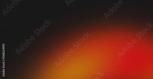 Vibrant color grainy gradient background. Abstract black orange red color noisy gradient, color flow shaped, vibrant, glowing, noise texture, website header, poster, banner