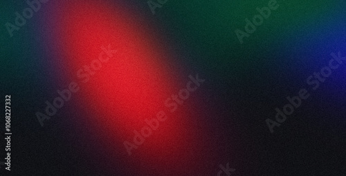 Vibrant color grainy gradient background. Abstract black red blue green color noisy gradient, color flow shaped, vibrant, glowing, noise texture, website header, poster, banner