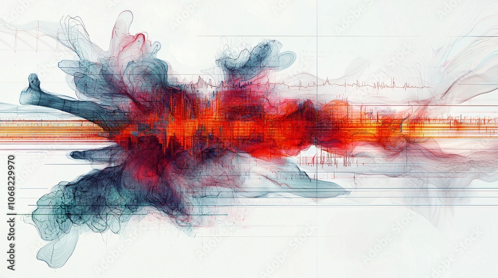 Obraz premium Explore the intricate relationship between risk assessment and visualization in abstract data art