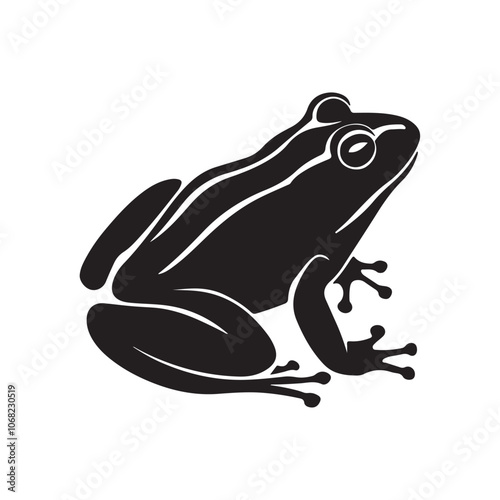 Frog toad abstract logo black silhouette vector photo