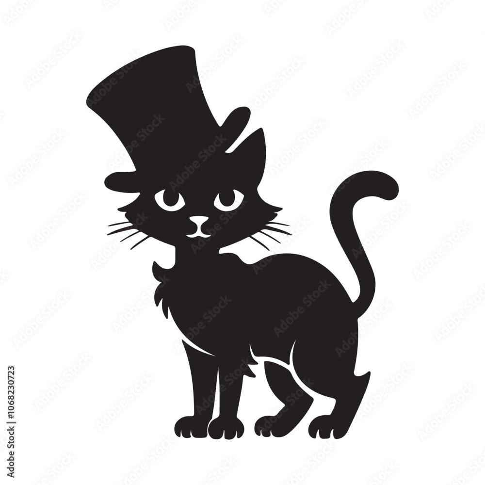 Magic cat vector logo silhouette Magic cat vector logo silhouette