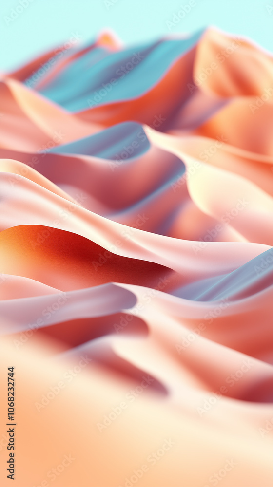 Waves of soft colors blend together, creating a calming abstract view reminiscent of a desert landscape at dusk Waves of soft colors blend together, creating a calming abstract view reminiscent of a desert landscape at dusk