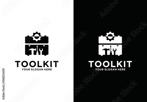 Toolbox icon template. Toolbox, toolkit and instruments. logo design for repair, repair and renovation	