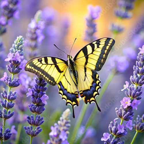 a-delicate-yellow-and-black-swallowtail-butterfly-