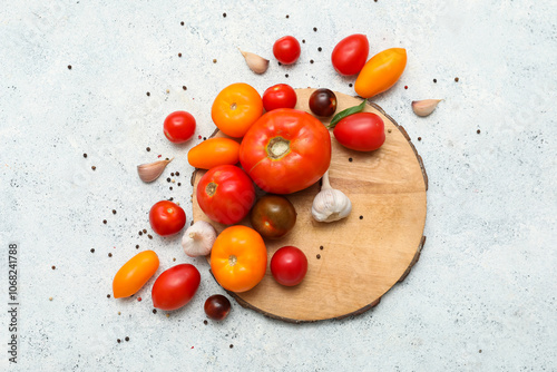 Fresh organic tomatoes and ...