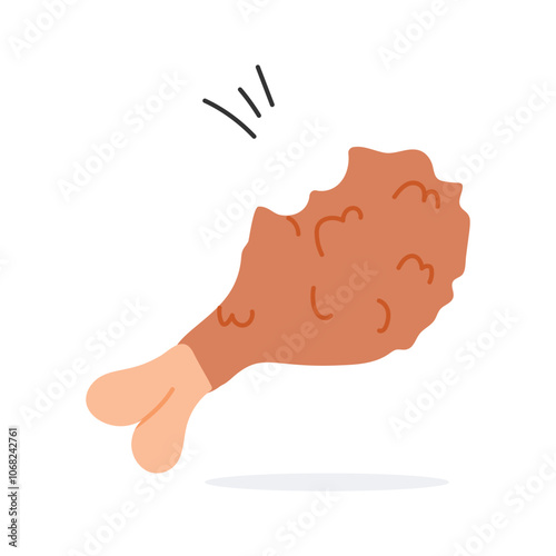 Get this amazing icon of chicken drumstick in trendy style