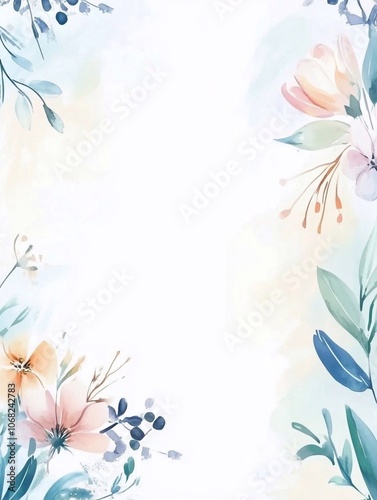 Wallpaper Mural Elegant watercolor floral template for wedding invitations, birthday and Mother's Day cards, flyers, posters, banners, brochures, social media posts, advertisements, events and page covers. Torontodigital.ca