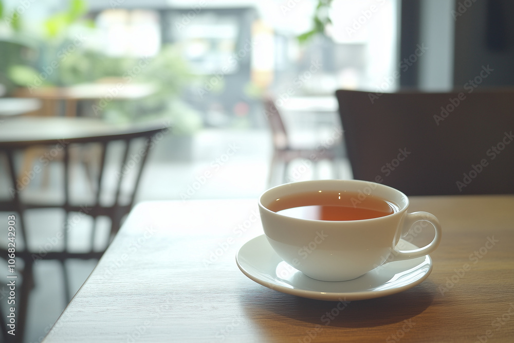 A cup of tea on a table A cup of tea on a table