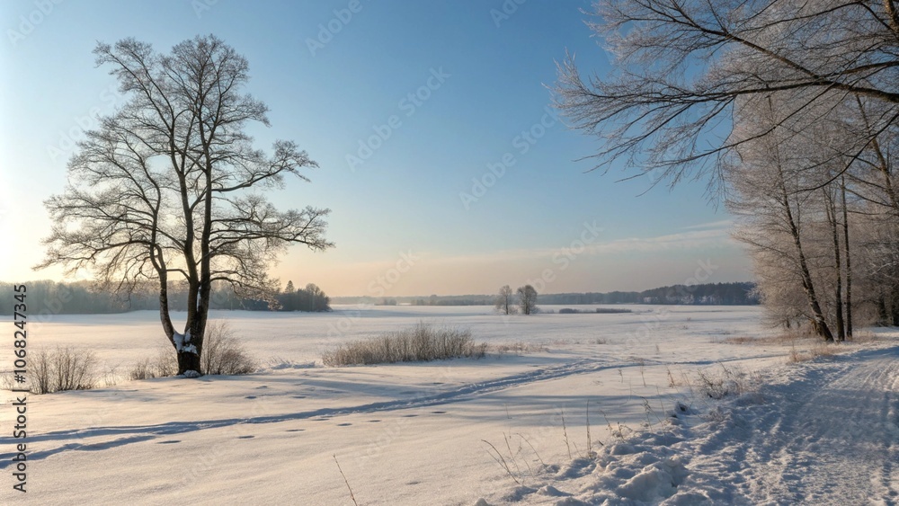 Empty panoramic winter background with copy space
Empty panoramic winter background with copy space