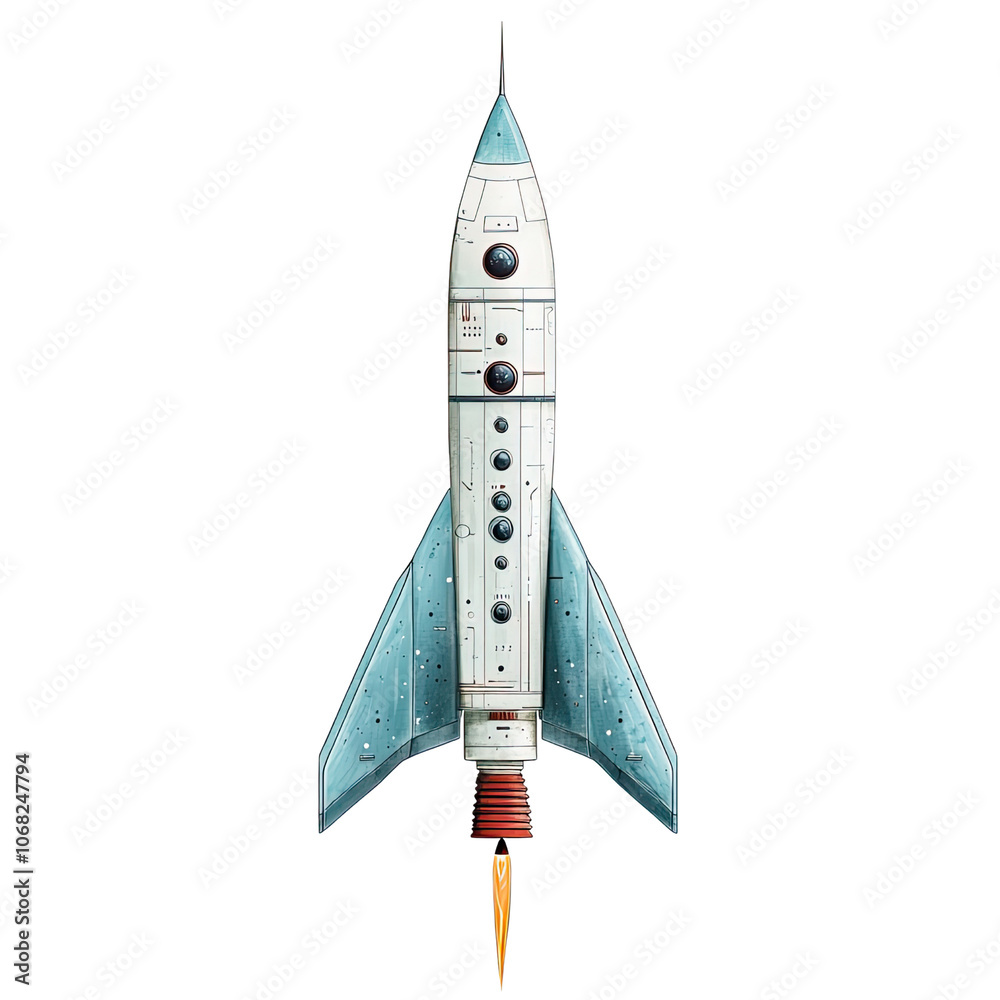 Rocket Isolated On Transparent Background, Generative AI Rocket Isolated On Transparent Background, Generative AI