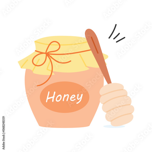 Jar of honey, a natural sweetener for various dishes