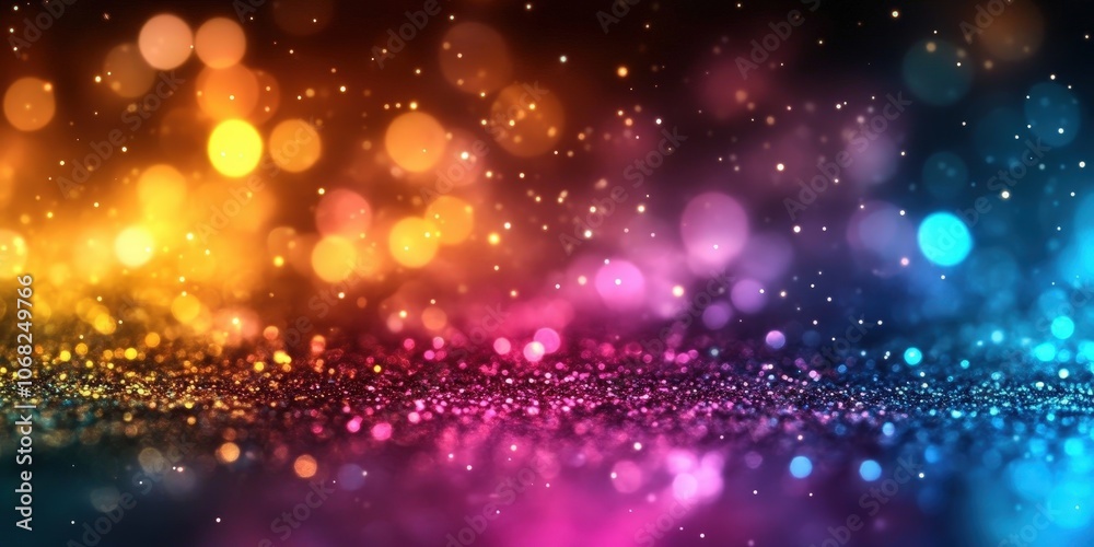 Colorful Bokeh Abstract Background with Glitter Effect Colorful Bokeh Abstract Background with Glitter Effect