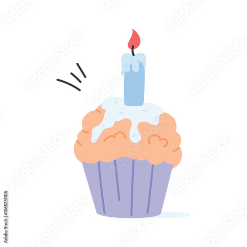 Get this amazing icon of cupcake in modern style