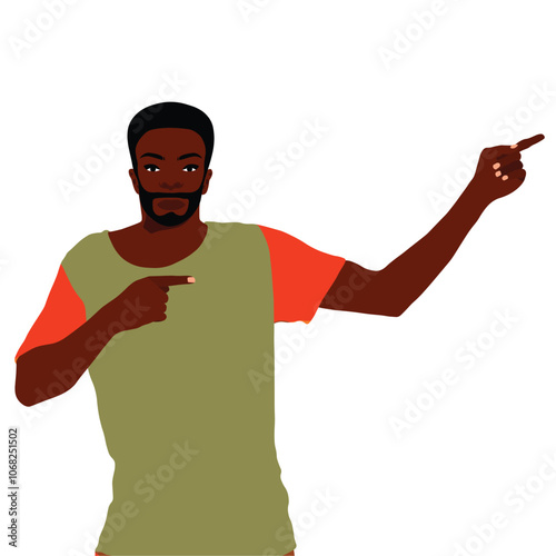 Afro black man in elegant art style vector