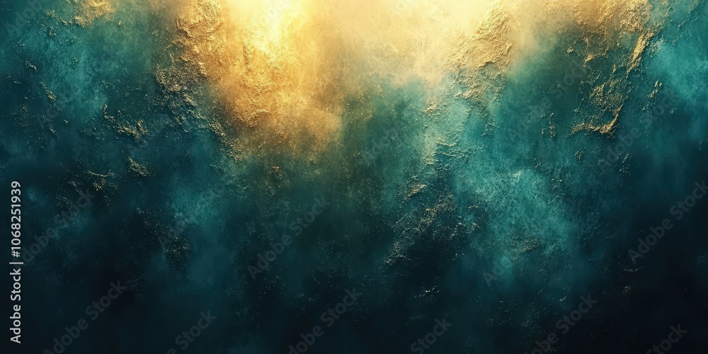 Abstract Ocean Waves with Golden Highlights Abstract Ocean Waves with Golden Highlights
