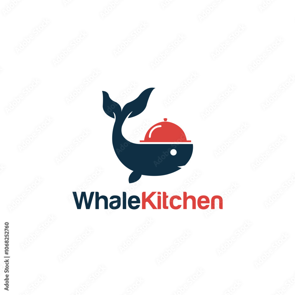 Whale Kitchen Logo Design Simple