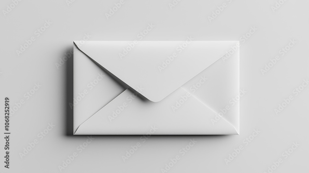 A minimalist white envelope with clean lines and sharp creases on a neutral background, giving a simple and modern look, suitable for themes of communication, mail, or corporate branding A minimalist white envelope with clean lines and sharp creases on a neutral background, giving a simple and modern look, suitable for themes of communication, mail, or corporate branding